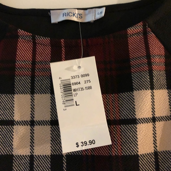 Ricki’s red and black plaid top NWT - Picture 3 of 4